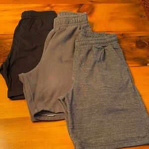 Men’s Small cotton Shorts Set - Black, Gray, and Dark Gray